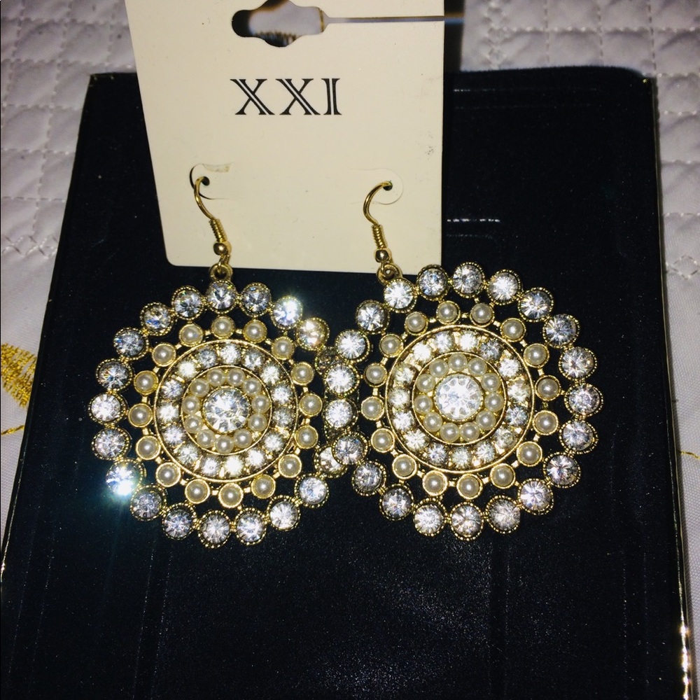 Round drop down Earrings
